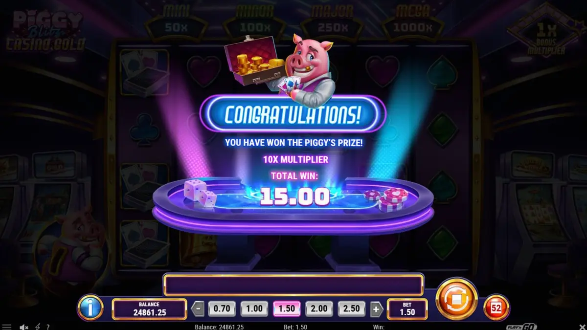 Piggy Blitz Casino Gold slot neon casino theme